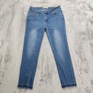 Escolour LA Jeans Womens 11 Juniors Blue Mid Rise Skinny Released Hem Stretch